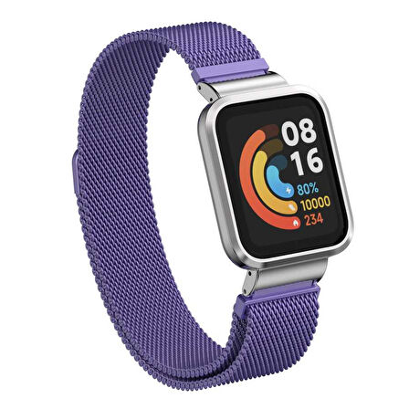 Xiaomi Redmi Watch (Mi Watch Lite) Uyumlu KRD-58 Metal Zore Kordon-Mor