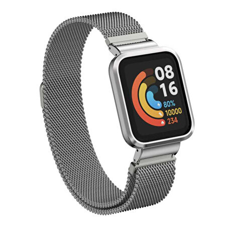 Xiaomi Redmi Watch (Mi Watch Lite) Uyumlu KRD-58 Metal Zore Kordon-Mor