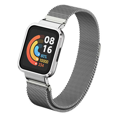 Xiaomi Redmi Watch (Mi Watch Lite) Uyumlu KRD-58 Metal Zore Kordon-Mor