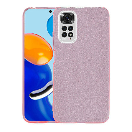 Xiaomi Redmi Note 11S Global Kılıf Zore Shining Silikon-Pembe