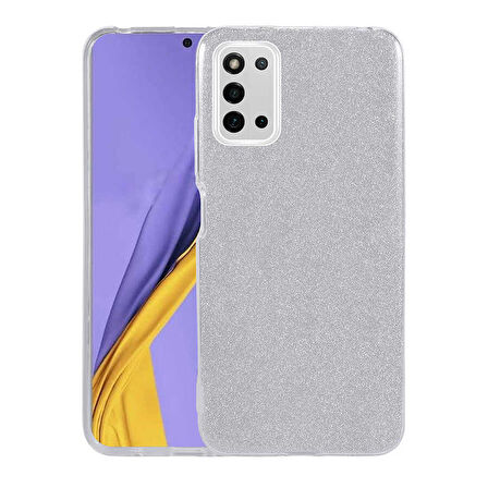 Galaxy A03S Uyumlu Zore Shining Silikon-Gümüş