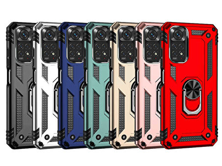 Xiaomi Redmi Note 11S Global Kılıf Zore Vega Kapak-Kırmızı