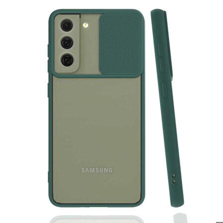 Galaxy S22 Uyumlu Zore Lensi Kapak-Koyu Yeşil