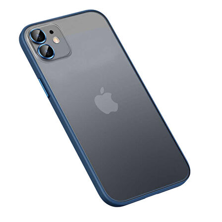 iPhone 12 Uyumlu Zore Retro Kapak-Lacivert