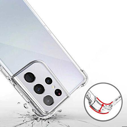 Galaxy S22 Ultra Uyumlu Ensueno Kamera Korumalı Nitro Anti Shock Silikon-Renksiz