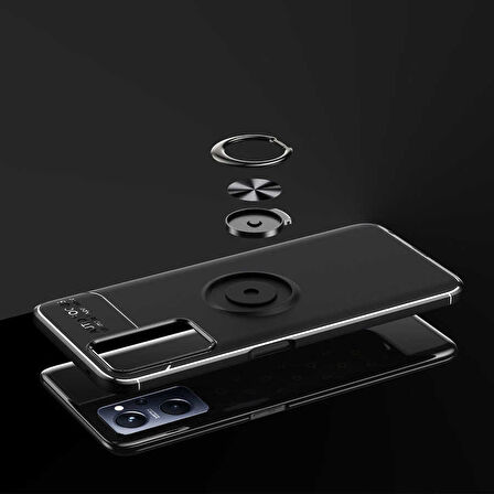 Oppo A36 Kılıf Zore Ravel Silikon Kapak-Siyah