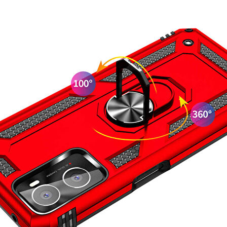 Oppo A76 Kılıf Zore Vega Kapak-Mavi