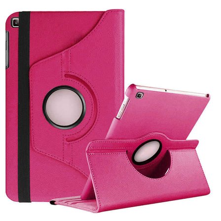 Galaxy Tab A 10.1 (2019) T510  Uyumlu ​ALT Dönebilen Standlı Kılıf-Pembe Koyu