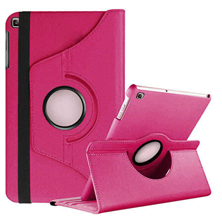 Galaxy Tab A 10.1 (2019) T510  Uyumlu ​İNC Dönebilen Standlı Kılıf-Pembe Koyu