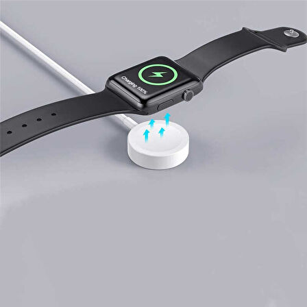Beyaz Akıllı Saat Wireless Type-C Şarj Kablosu 1m-Zore