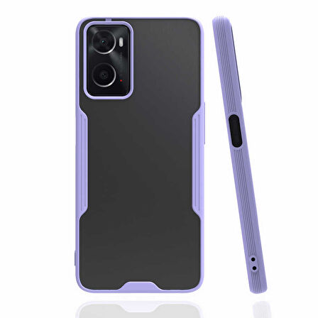 Oppo A76 Kılıf Zore Parfe Kapak-Mor