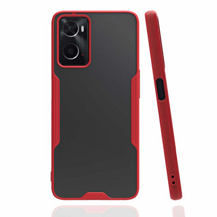 Oppo A96 4G Kılıf Zore Parfe Kapak-Kırmızı