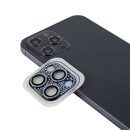 iPhone 11 Pro Uyumlu Zore CL-08 Kamera Koruyucu-Mavi