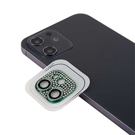 iPhone 12 Mini Uyumlu Zore CL-08 Kamera Koruyucu-Koyu Yeşil