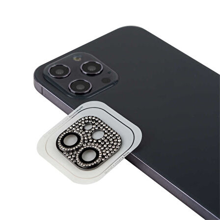 iPhone 12 Uyumlu Zore CL-08 Kamera Koruyucu-Siyah