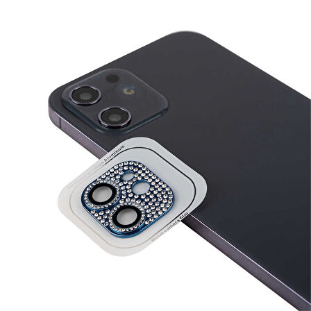 iPhone 12 Uyumlu Zore CL-08 Kamera Koruyucu-Mavi