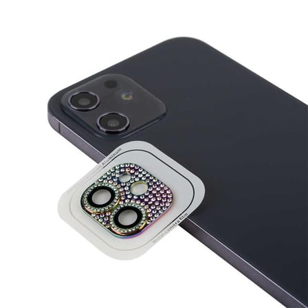 iPhone 12 Swarovski Taşlı Tüm Kamera Koruyucu Toz ve Sıvıya Karşı Max Koruma CL-08