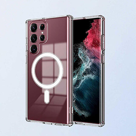 Galaxy S22 Ultra Uyumlu Zore Tacsafe Wireless Kapak-Renksiz