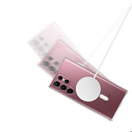 Galaxy S22 Ultra Uyumlu Zore Tacsafe Wireless Kapak-Renksiz