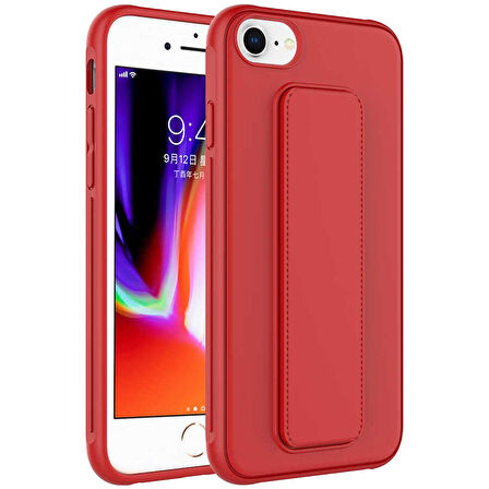 iPhone 8 Uyumlu Zore Qstand Kapak-Kırmızı