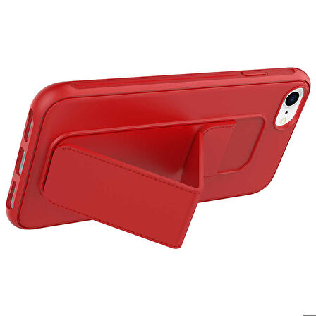 iPhone 8 Uyumlu Zore Qstand Kapak-Kırmızı