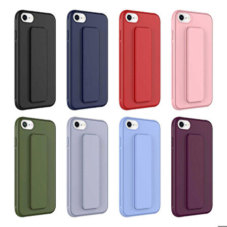 iPhone 8 Uyumlu Zore Qstand Kapak-Kırmızı