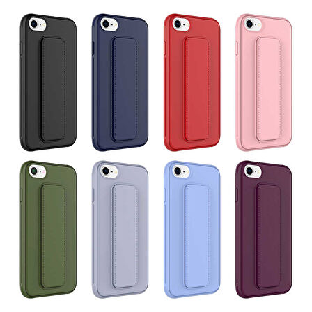iPhone SE 2022 Uyumlu Zore Qstand Kılıf-Kırmızı