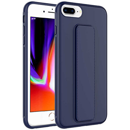 Apple iPhone 7 Plus Kılıf Zore Qstand Kapak-Lacivert