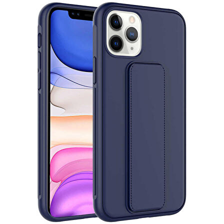 iPhone 11 Pro Max Uyumlu Zore Qstand Kapak-Lacivert