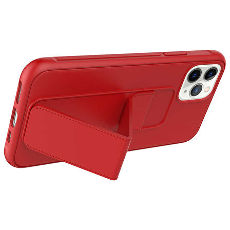 iPhone 11 Pro Max Uyumlu Zore Qstand Kılıf-Mürdüm