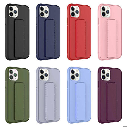 iPhone 11 Pro Uyumlu Zore Qstand Kapak-Pembe