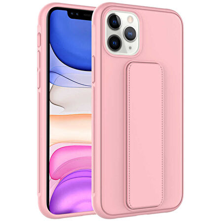 iPhone 11 Pro Uyumlu Zore Qstand Kılıf-Pembe