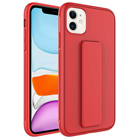 iPhone 12 Uyumlu Zore Qstand Kılıf-Kırmızı