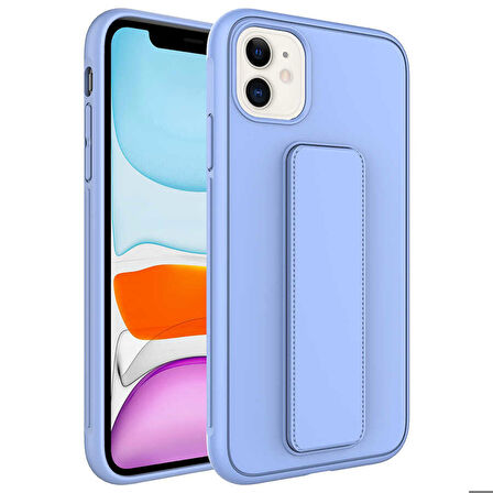 iPhone 12 Uyumlu Zore Qstand Kapak-Lila