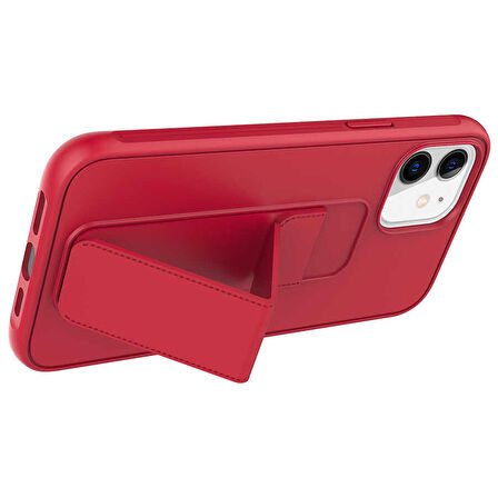 iPhone 12 Uyumlu Zore Qstand Kapak-Lila