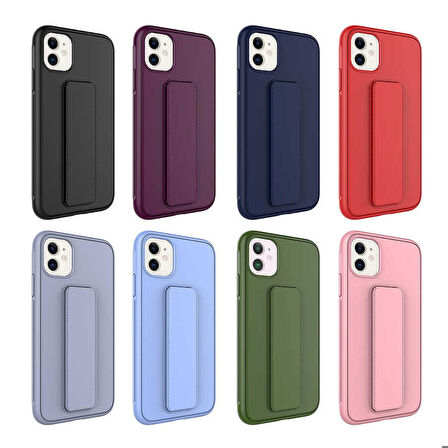 iPhone 12 Uyumlu Zore Qstand Kapak-Lila