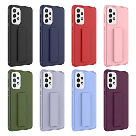 Galaxy A32 4G Uyumlu Zore Qstand Kapak-Siyah