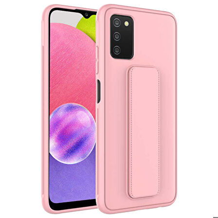Galaxy A03S Uyumlu Zore Qstand Kapak-Pembe