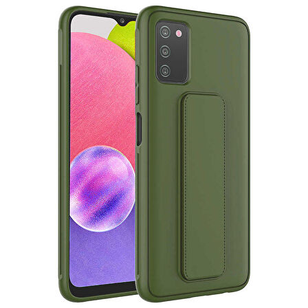 Galaxy A03S Uyumlu Zore Qstand Kapak-Koyu Yeşil