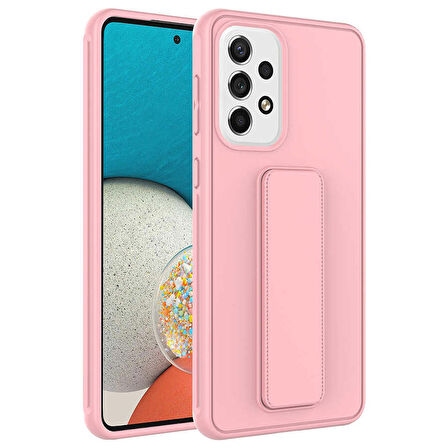 Galaxy A73 Uyumlu Zore Qstand Kapak-Pembe