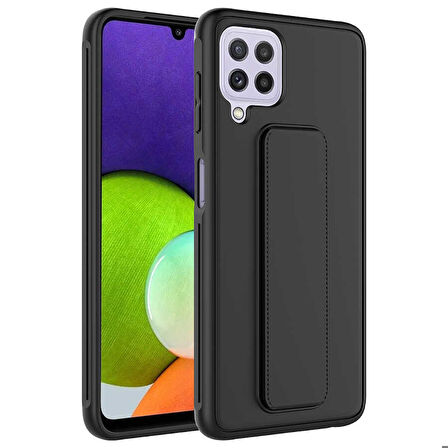 Galaxy M32 Uyumlu Zore Qstand Kapak-Siyah
