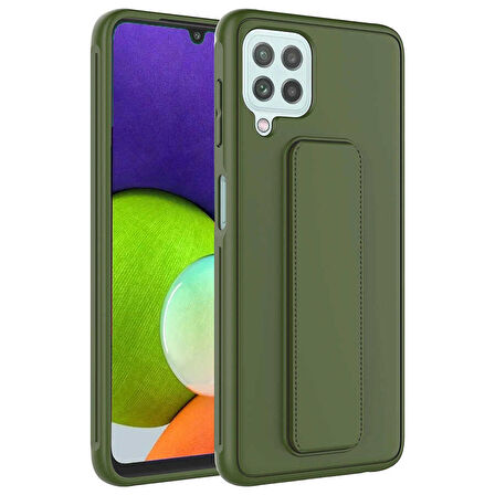 Galaxy M32 Uyumlu Zore Qstand Kapak-Koyu Yeşil
