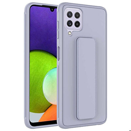 Galaxy M32 Uyumlu Zore Qstand Kapak-Gri