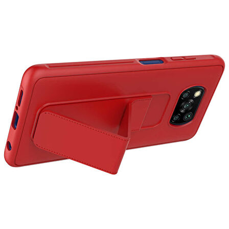 Xiaomi Poco X3 Kılıf Zore Qstand Kapak-Pembe