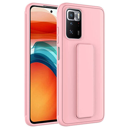 Xiaomi Redmi 10 Kılıf Zore Qstand Kapak-Pembe