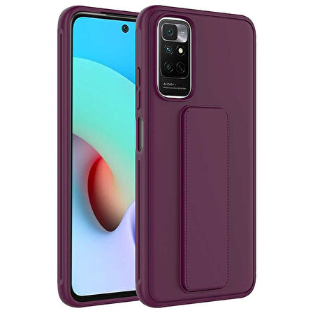 Xiaomi Redmi Note 11 Global Kılıf Zore Qstand Kapak-Mürdüm