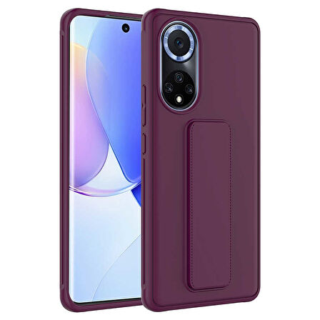 Huawei Nova 9 Kılıf Zore Qstand Kapak-Mürdüm