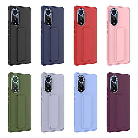 Huawei Honor 50 Kılıf Zore Qstand Kapak-Mürdüm