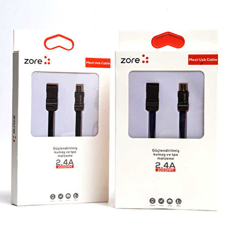 Kırmızı Mest Micro Usb Kablo 1M-Zore