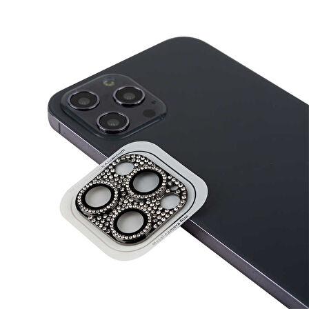 iPhone 12 Pro Uyumlu Zore CL-08 Kamera Koruyucu-Siyah